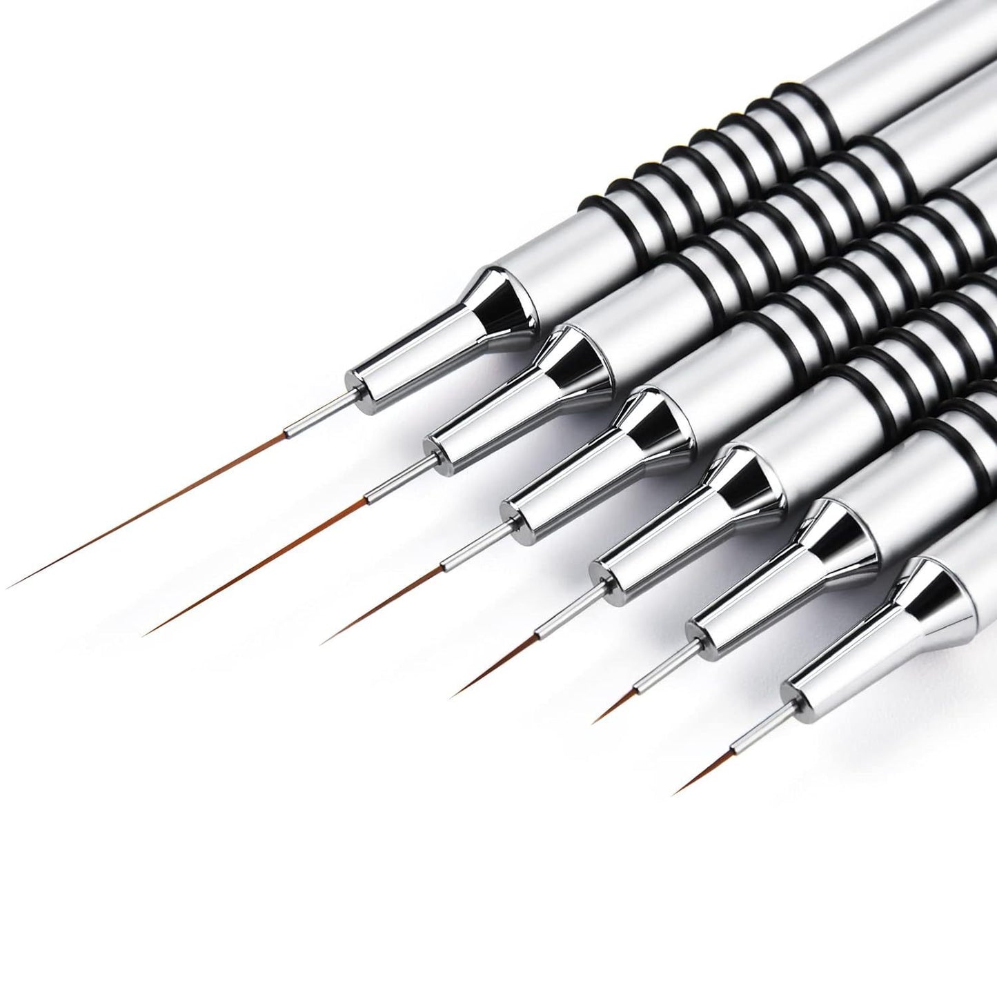 6Pcs Non Slip Liner Brush Set, UV Gel Polish Painting Art Design Pen for Long Lines, Thin Details