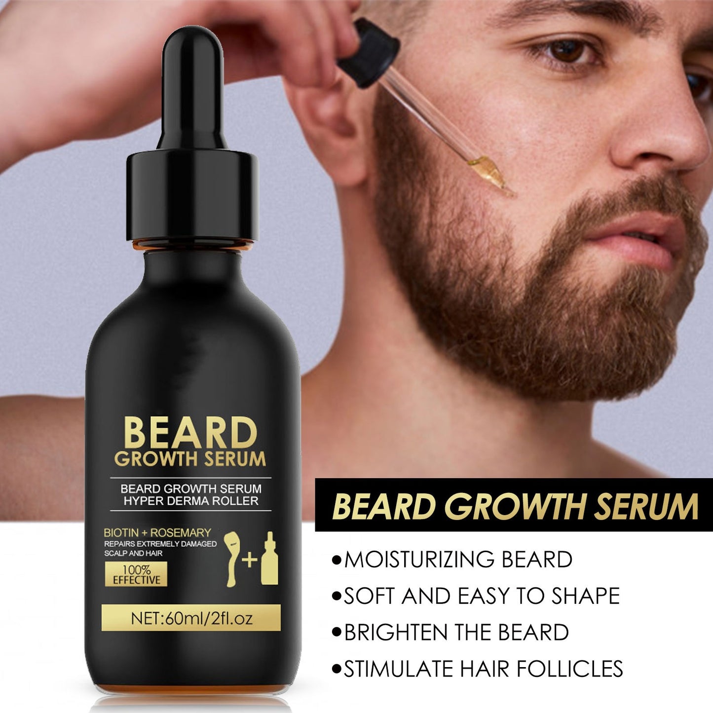 Beard Growth Kit, Beard Growth Kit with Beard Roller, Beard Growth Serum