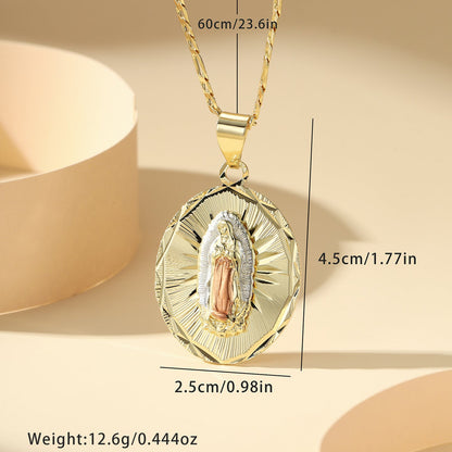 Virgin Mary Guadalupe Pendant Necklace Charm for Women and Girls