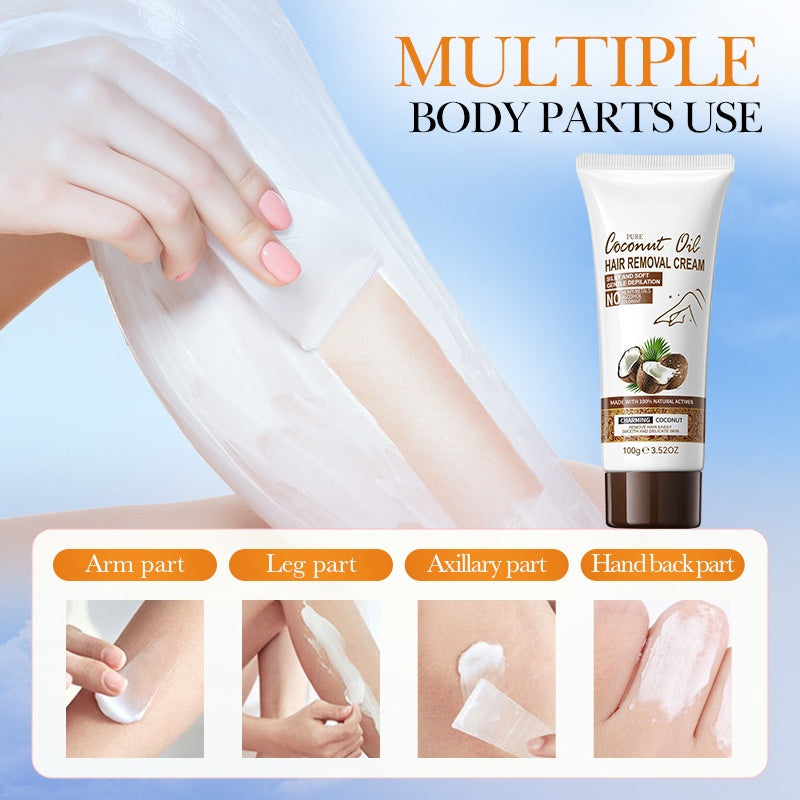 Coconut Oil Hair Removal Cream, Sensitive Skin Hair Removal Cream for Women & Men