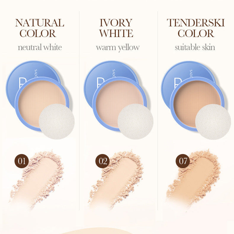 2PCS Oil Control Pressed Powder, Matte Smooth Face Setting Powder
