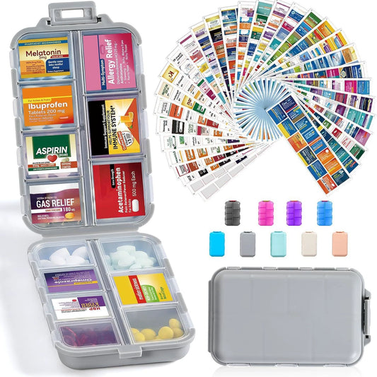 Daily Pill Organizer Moistureproof Medicine Box with 14 Compartments
