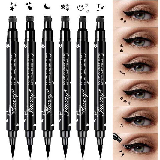 6pcs Double-sided Waterproof Slim Gel Liquid Stamp Eyeliner Pens Set