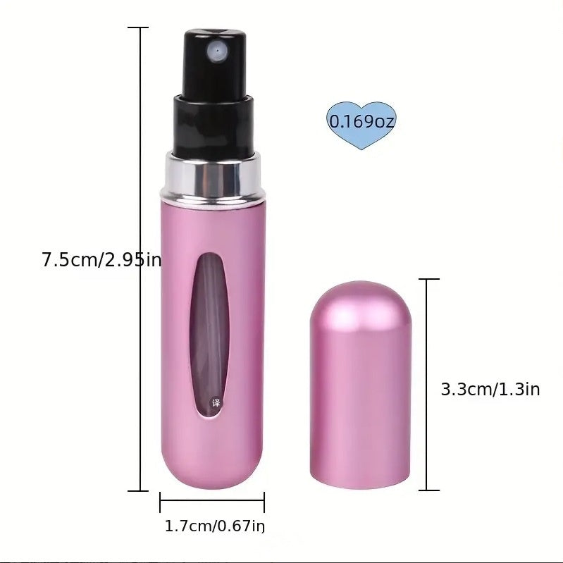 2Pcs Spray Bottle 5ml Perfume Atomizer Portable Liquid Container for Cosmetics Traveling Mini Aluminum Spray