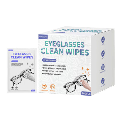 Disposable Lens Cleaning Wipes (1 Pack of 100pcs) for Glasses, Screens, Camera Lenses
