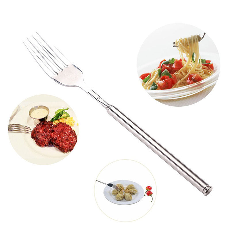 Extendable Fork/Spoon, Retractable Stainless Steel Utensil
