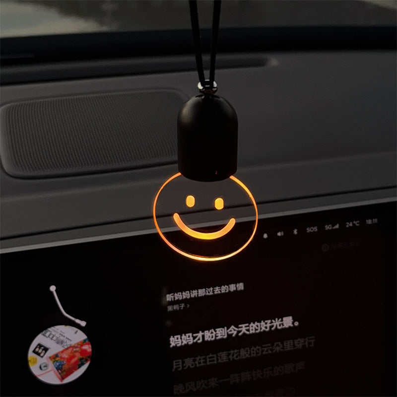 2D Bulbs Mini Car Charm for Vehicle Interior - Acrylic Board Ambient Ornament LED Lamp