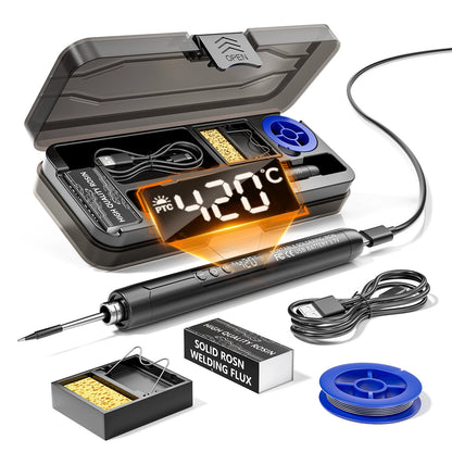 Cordless USB digital rechargeable portable soldering iron