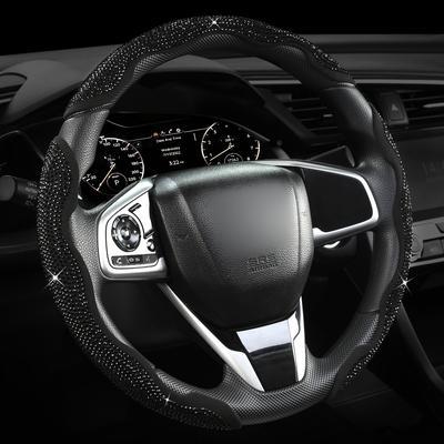 3PCS Segmented Diamond Bling Car Steering Wheel Cover, Universal for 99% Cars for Women