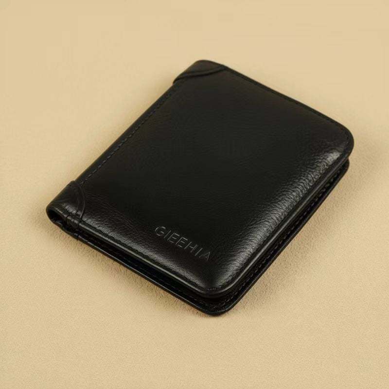 Men's Vintage Genuine Leather Bi-Fold Wallet with RFID Blocking