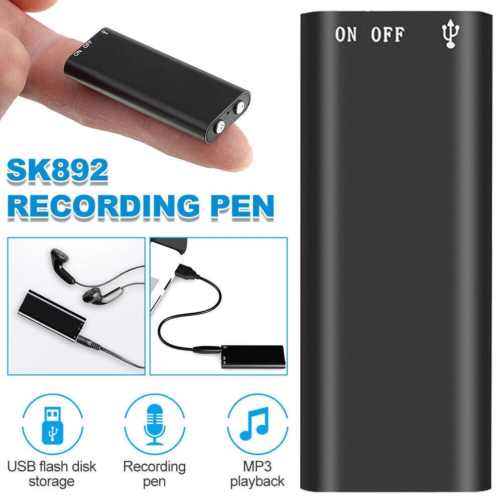 8GB Mini Voice Recorder: One-Button Recording, HD Audio & MP3 Player