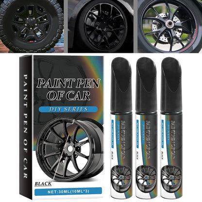 3-Pack Black Alloy Wheel Repair Pen Set for Scratched Rims & Hubcaps