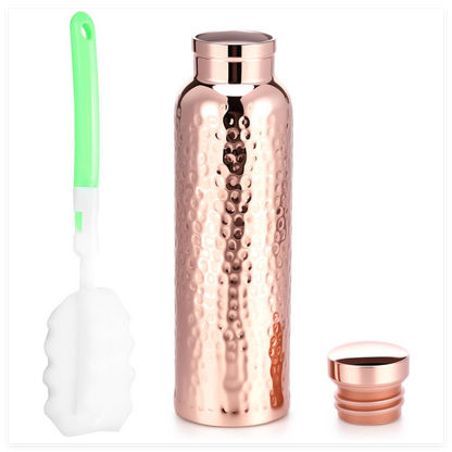 Hammered Copper Water Bottle, 800ml Water Vessel,