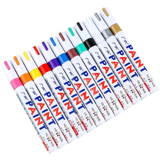 12Pcs Waterproof Permanent Paint Marker Pen for Car Tyre Tire Tread