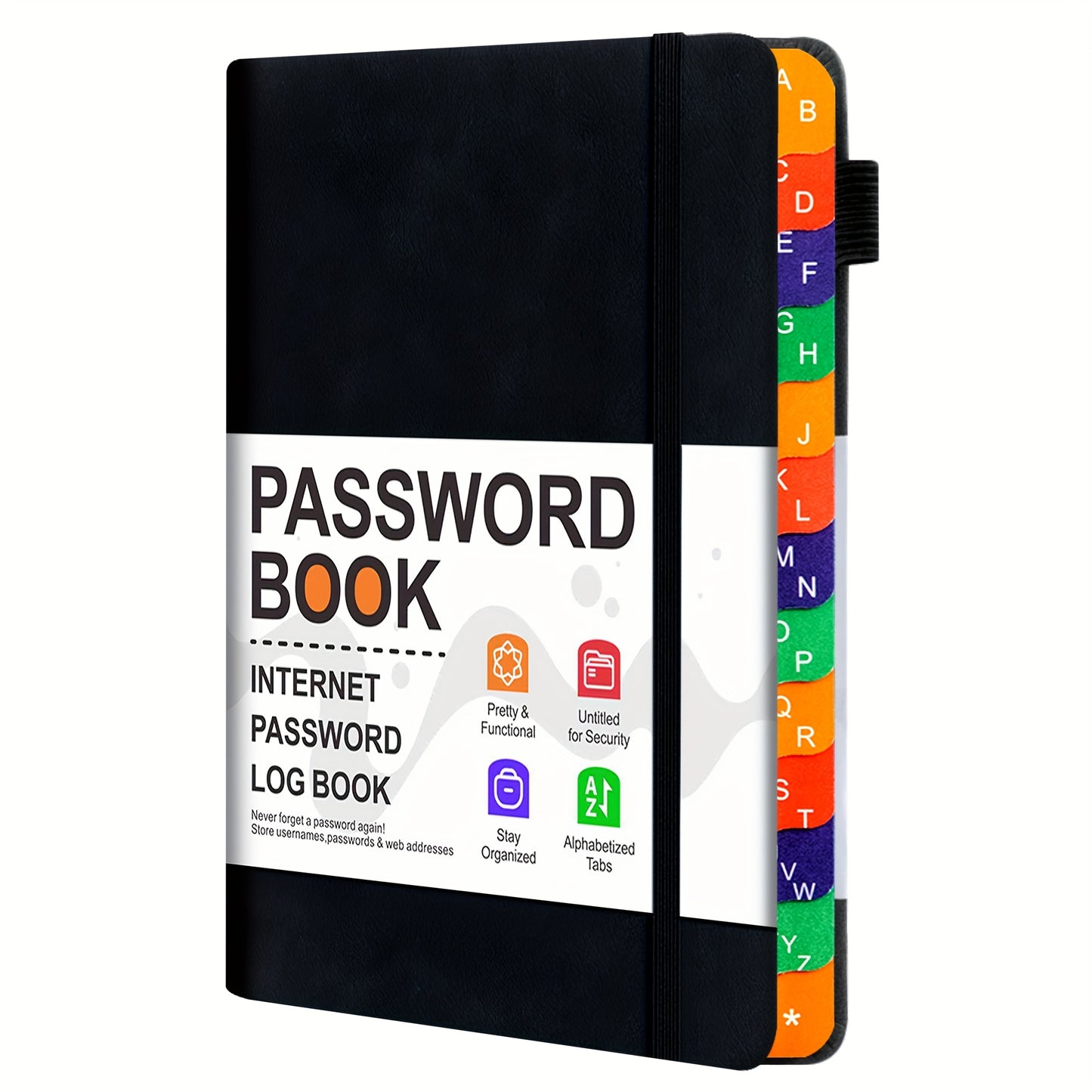 Password Book with Alphabetical Tabs – Internet Address & Password Organizer