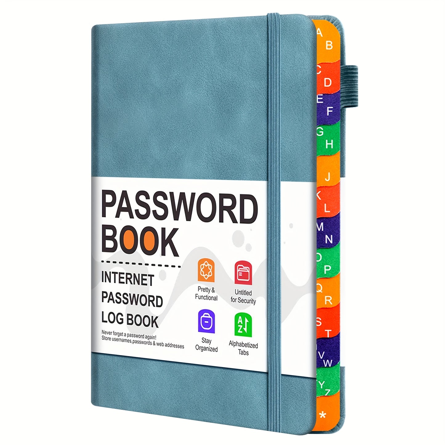 Password Book with Alphabetical Tabs – Internet Address & Password Organizer