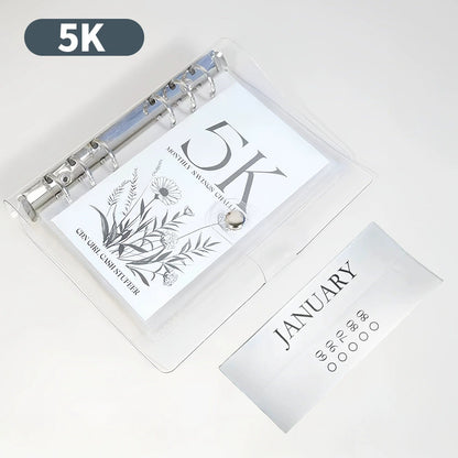 12-Month Money Saving Binder ,10K / 5K / 2.5K Savings Challenge ,Cash Envelope Budget Planner for Home & Office
