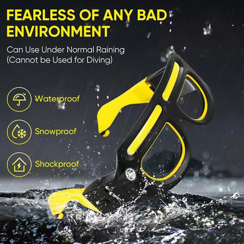 Rechargeable LED Safety Glasses Headlights,Detachable Sunglasses
