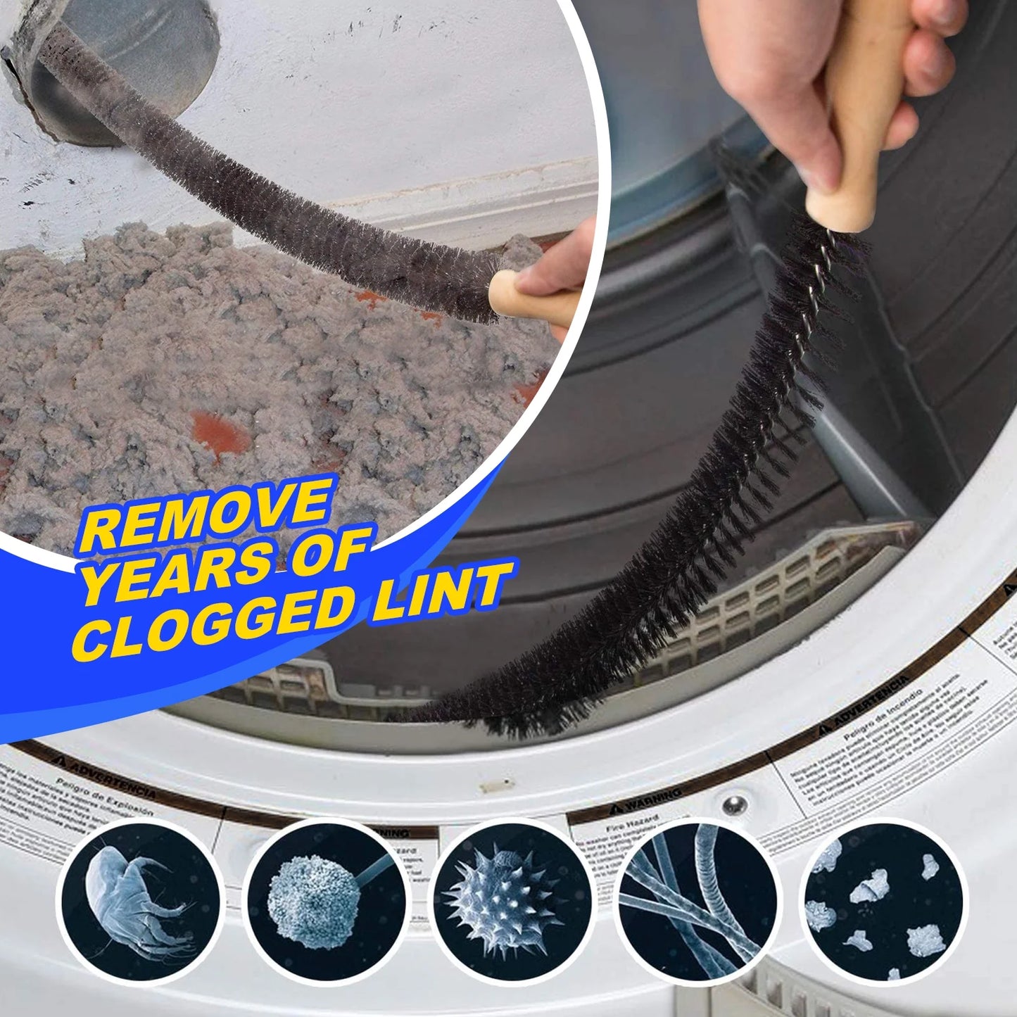 3 Pieces Dryer Vent Cleaner Kit and Dryer Lint Brush Vacuum Hose