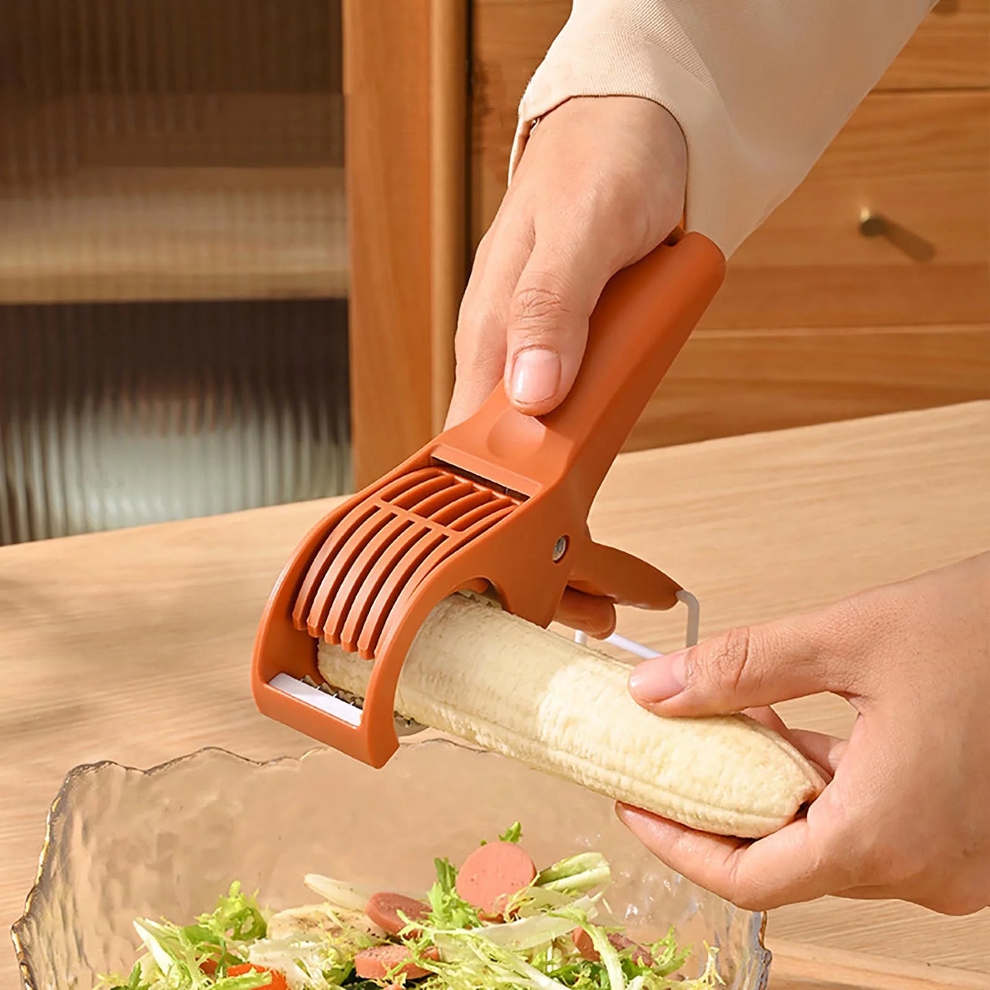 Portable Manual Salad Chopper & Fruit Vegetable Slicer