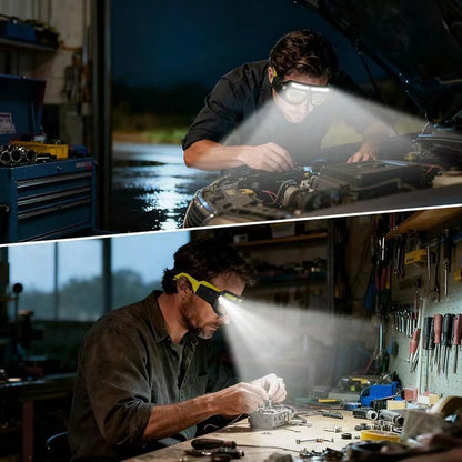 Rechargeable LED Safety Glasses Headlights,Detachable Sunglasses