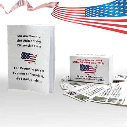 US Citizenship Flash Card Bilingual Naturalization Study Guide Combo Set