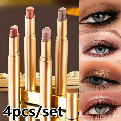 4Pcs Gradient Eyeshadow Stick,Waterproof & Long-Lasting Creamy Eyeshadow Pencil