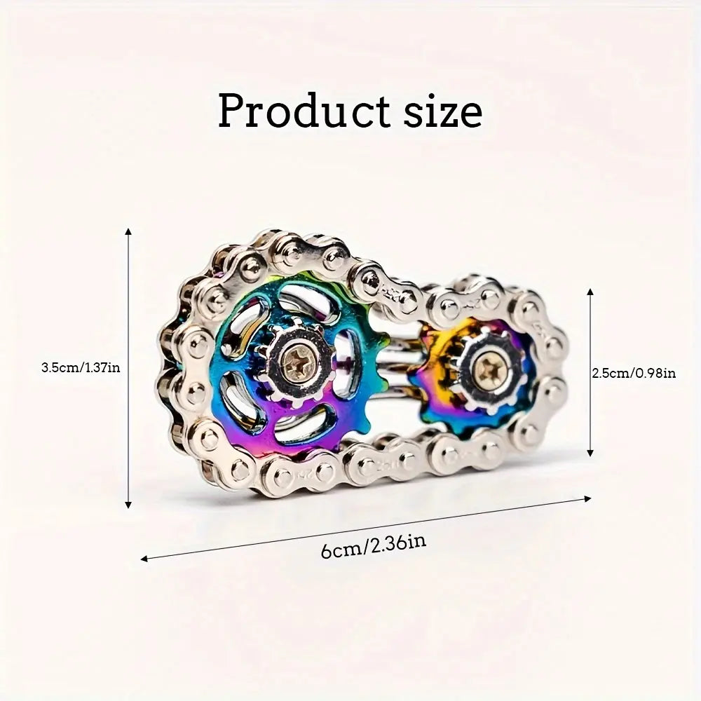 Bike Chain Gear Fidget Spinner, Metal Sprocket Chain Fidget Toy