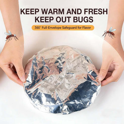 50 Pcs Reusable Aluminum Foil Food Covers Thermal Insulation