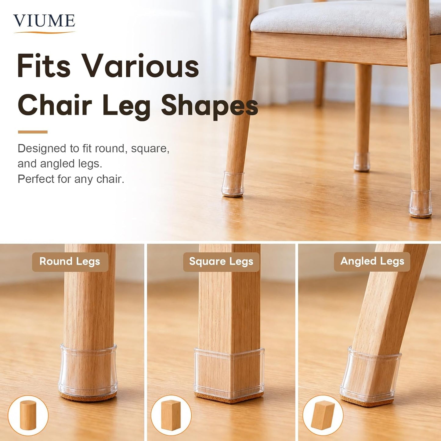 15 Pcs Chair Leg Floor Protectors for Hardwood Floors Silicone Covers