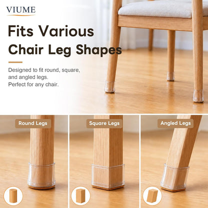 15 Pcs Chair Leg Floor Protectors for Hardwood Floors Silicone Covers