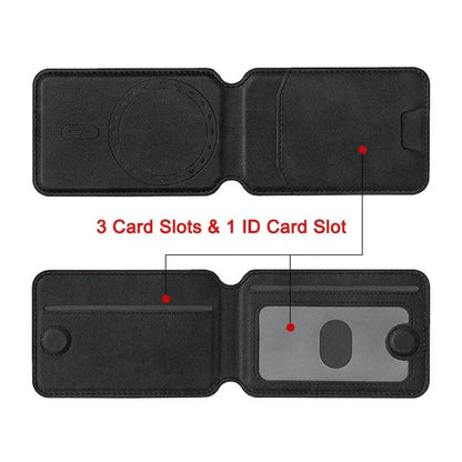 Leather Magnetic Credit Card Wallet for MagSafe RFID Blocking